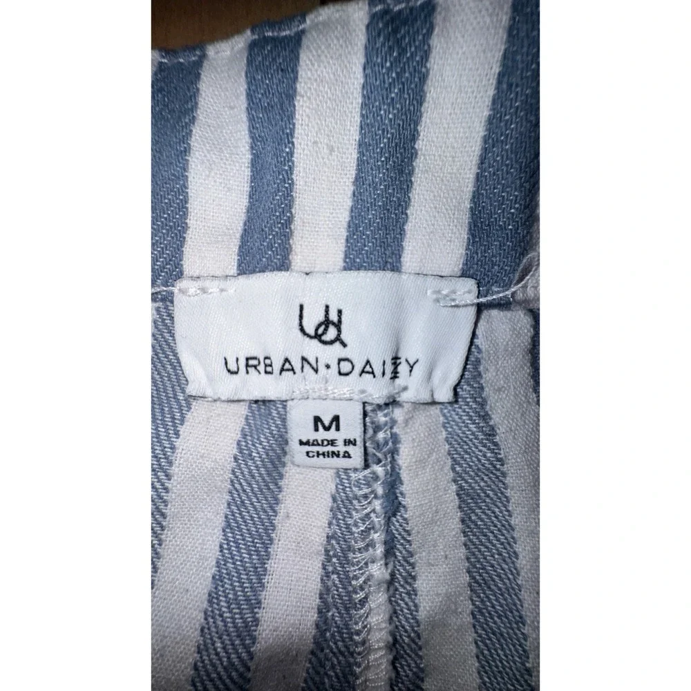 Urban Daisy Blue White Striped High Rise Grommet Patchwork‎ Pants Womens Medium